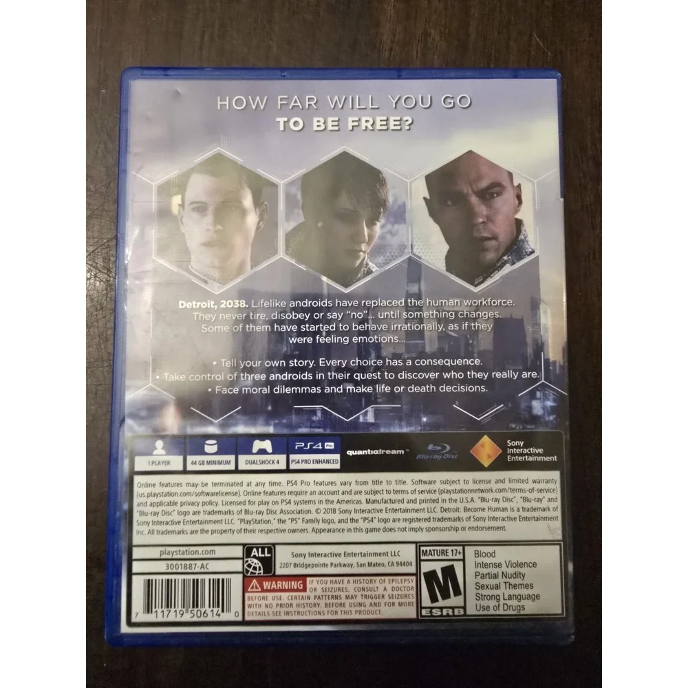 Detroit Become‎ Human PlayStation 4 PS4 Video Game